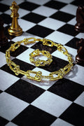 U-SHAPED BUCKLE BRACELET& HOLLOW OPEN RING SET