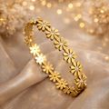 1pc FLOWER RHINESTONE INLAID GOLD TONE  FASHIONABLE VERSATILE OPEN BRACELET