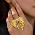 RHINESTONE ENCRUSTED WING RING