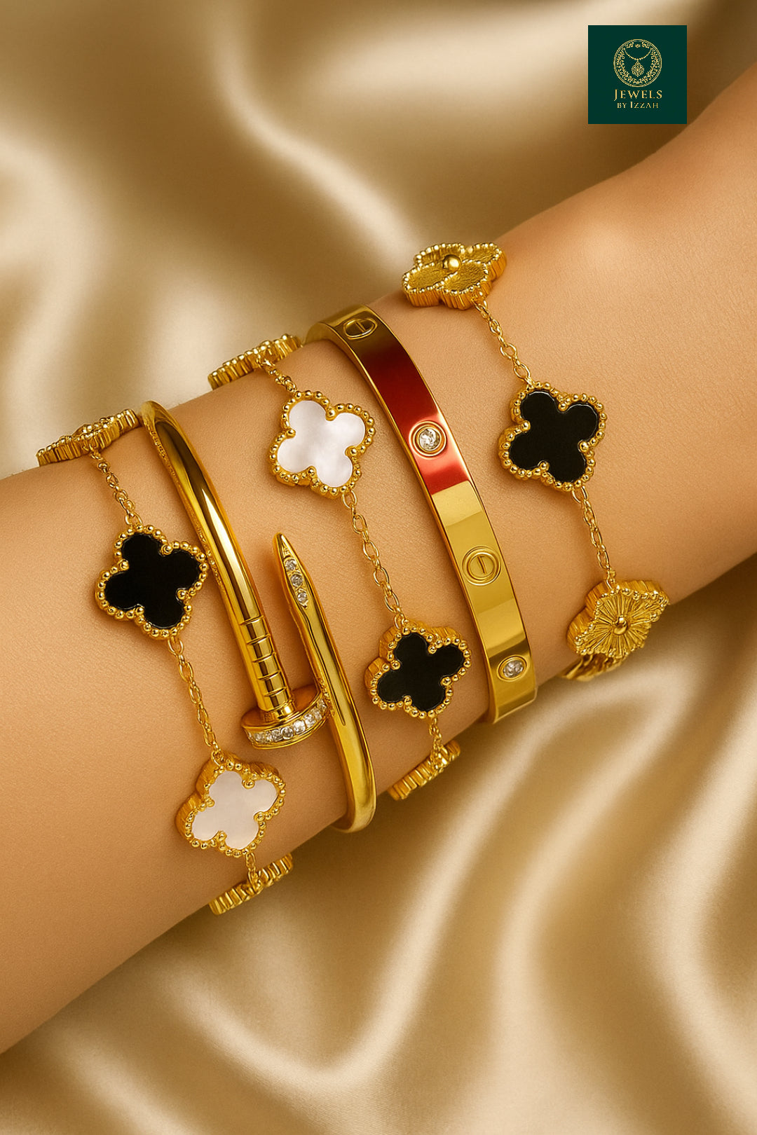 CARTIER-VC INSPIRED COMBO BANGLE BRACELET SET 3 PIECE