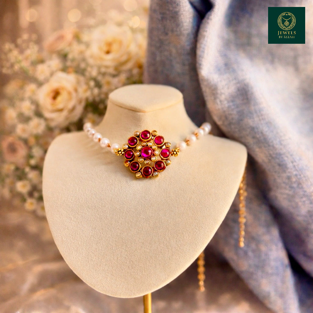 SIMPLE CHOKER SET WITH EARRINGS